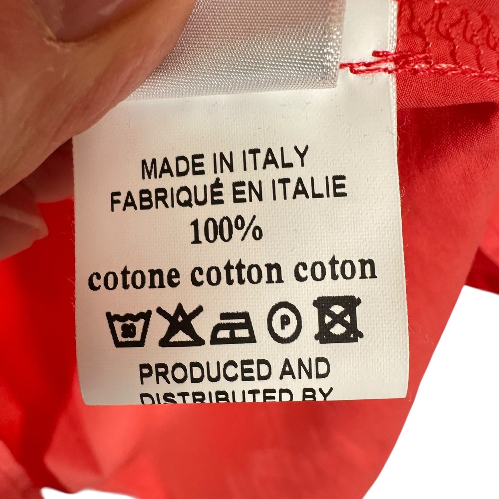 Ottod'Ame Italy Cotton Poplin Tunic Dress Fiamma Bell Sleeve L NWT Orange 10 - Picture 8 of 14